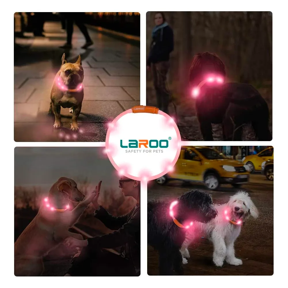 LaRoo 犬猫用LED光る首輪 USB充電式