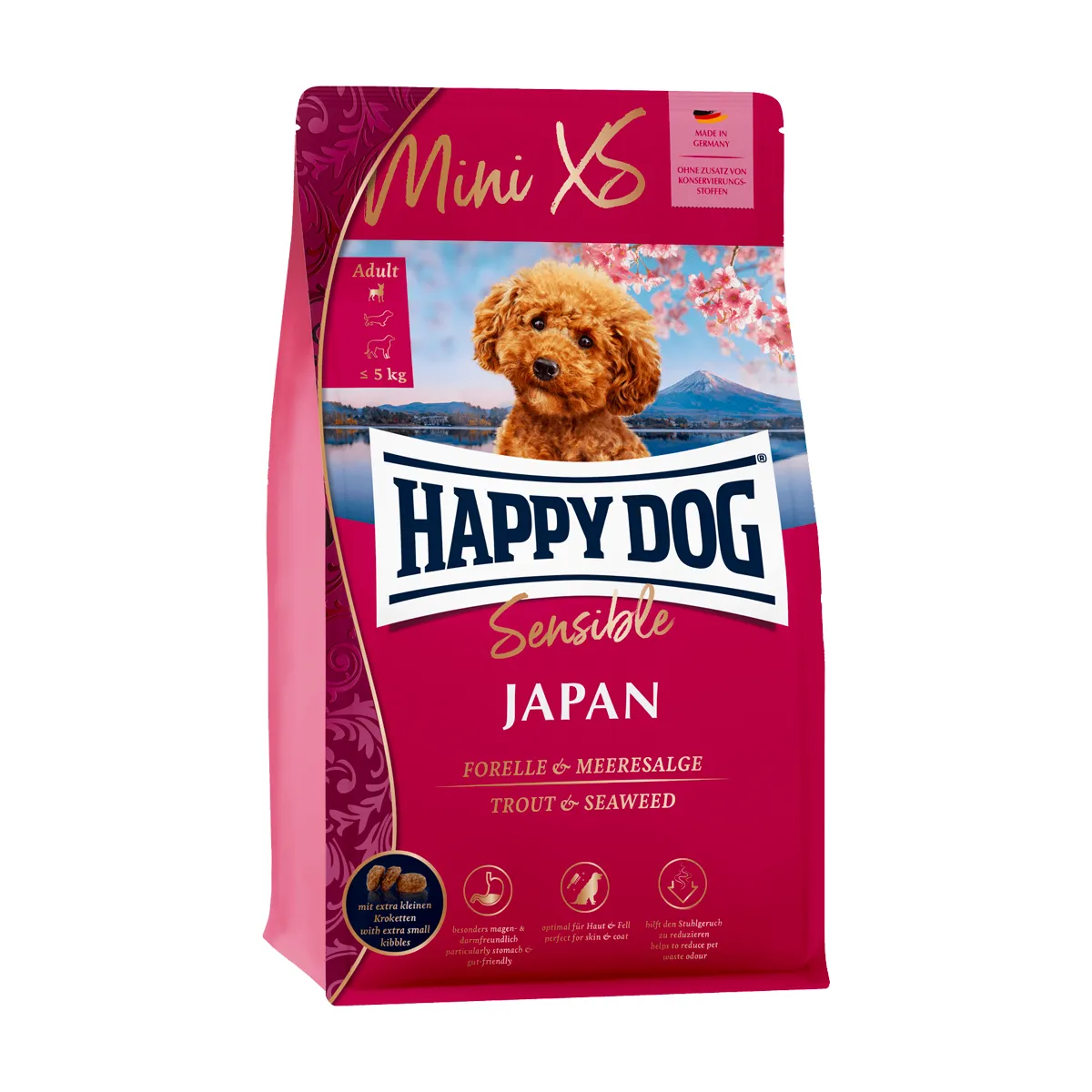 HAPPY DOG ミニ XSジャパン(チキン、トラウト＆海藻)
