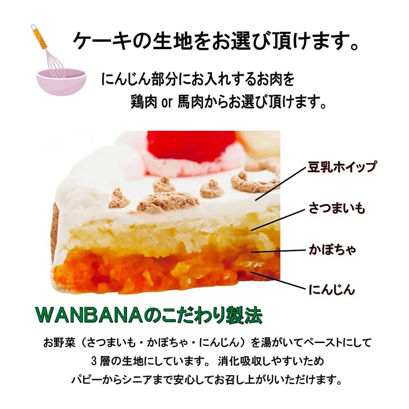 Dolce del 帝塚山WANBANA 犬用無添加誕生日ケーキ Happy Dayケーキ ドッグフード