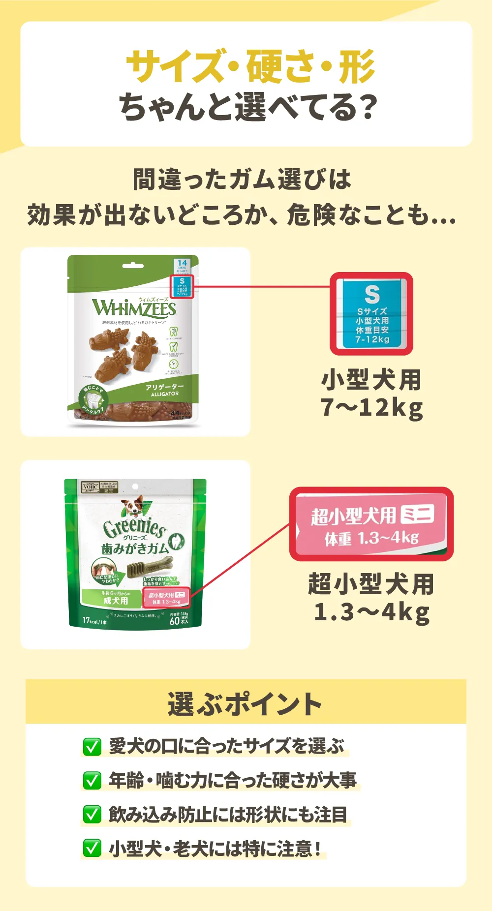 正しくケアできる大きさ・硬さ・形状のものを選ぶ