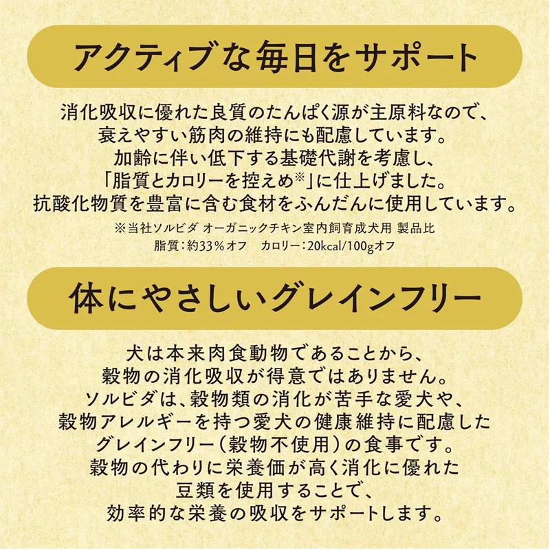 ソルビダ グレインフリー チキン 室内飼育7歳以上用